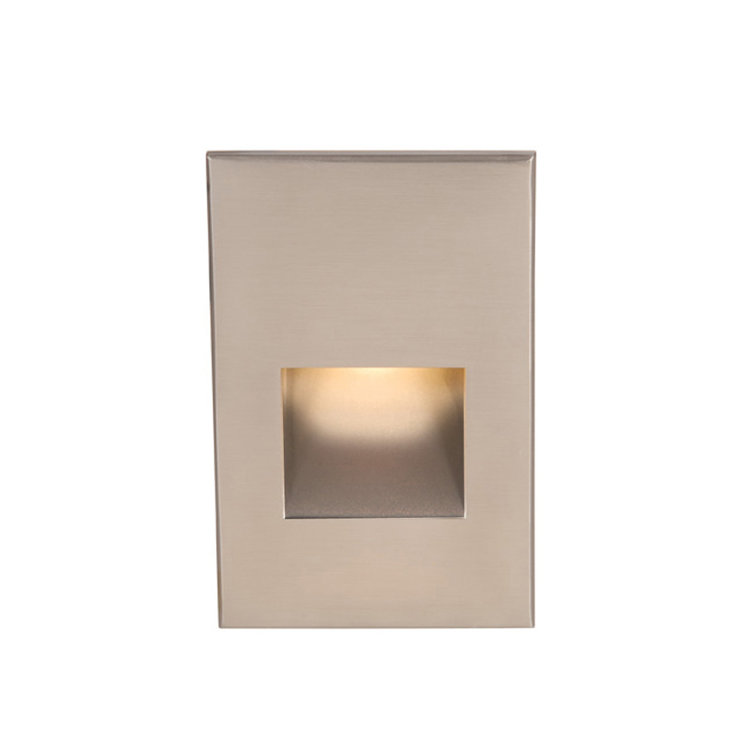 Sleek Brushed Nickel LED Step Light with Dimmable Amber Illumination
