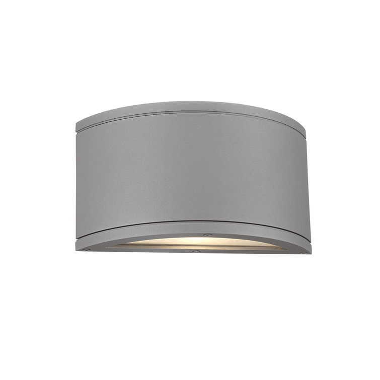 Modern Crescent LED Sconce in Graphite with Etched Glass