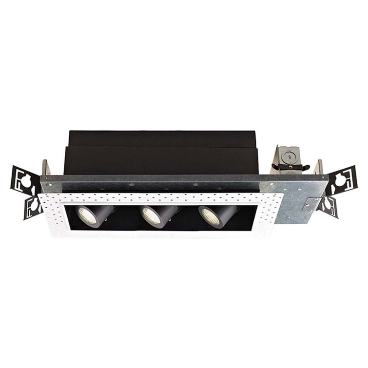 Black Aluminum 3-Light Adjustable LED Recessed Spotlight Kit