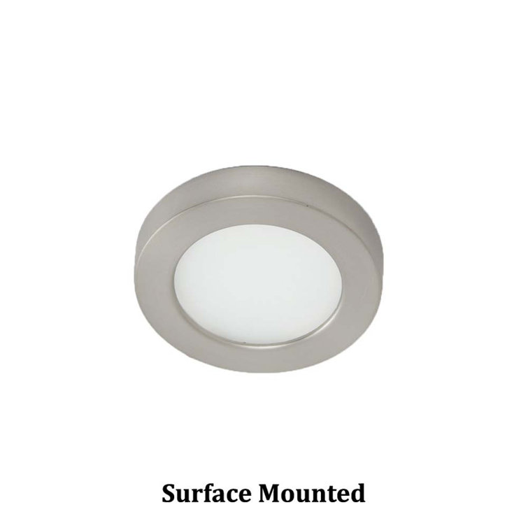 Eco-Friendly Brushed Nickel 3" LED Button Light with Dimmable Feature
