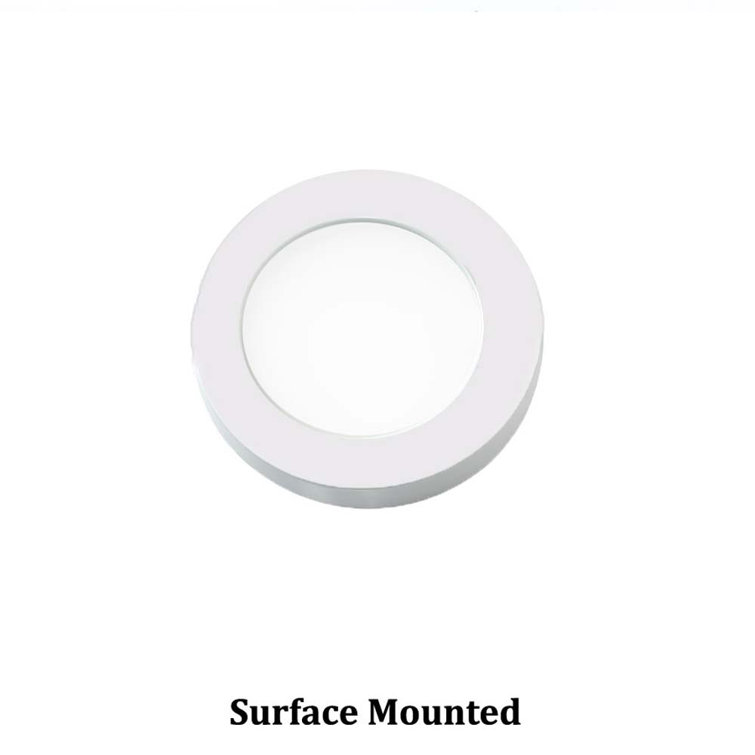 Edge Lit LEDme 3" White Recessed Under Cabinet Button Light
