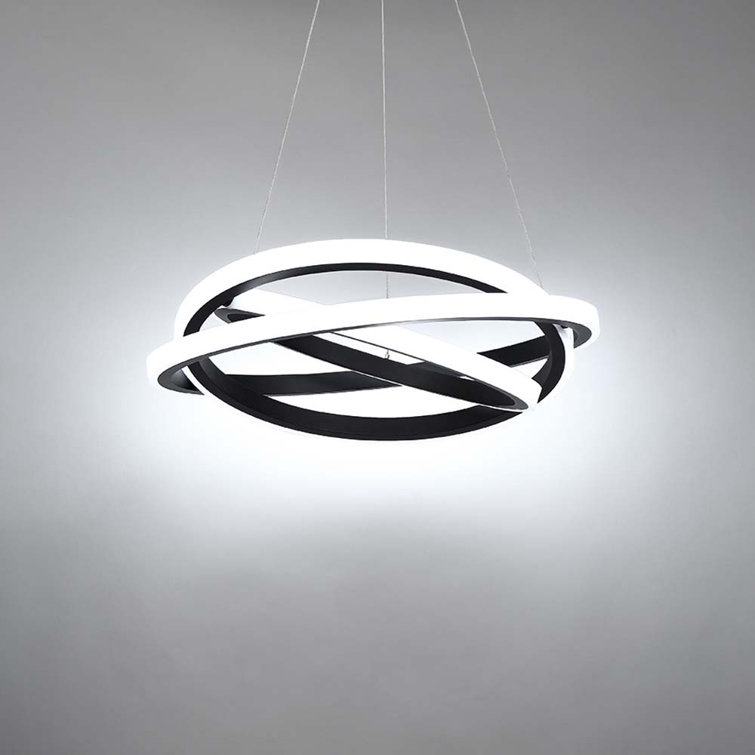 Veloce Black Tiered LED Chandelier with White Diffuser