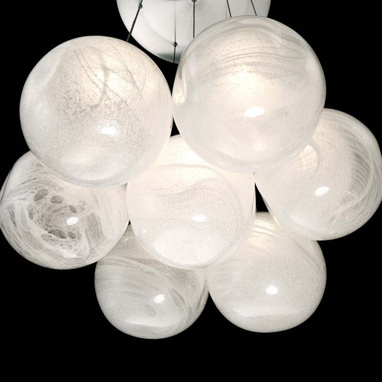 Brushed Nickel and Crystal 7-Light Globe Chandelier