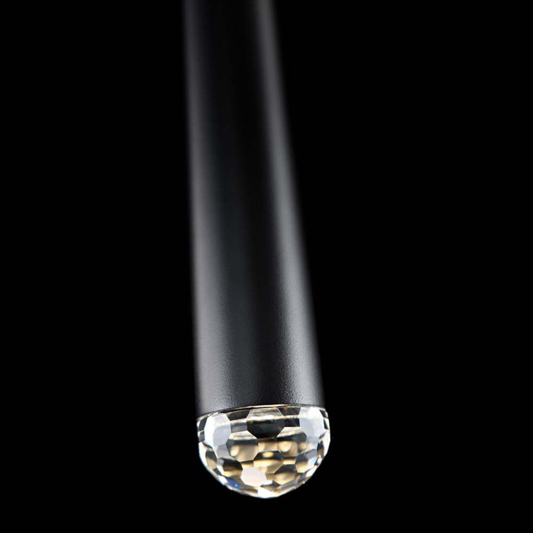 Cascade Aged Brass and Crystal LED Indoor/Outdoor Pendant Light