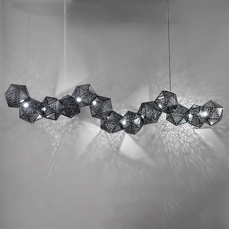 Modern Black LED Geometric Island Pendant Light