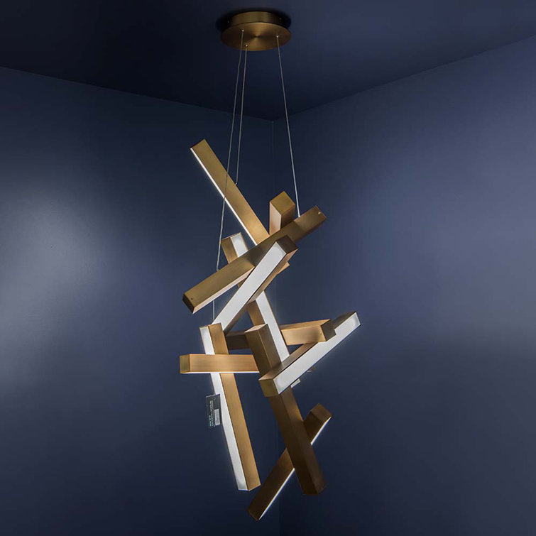 Aged Brass 12-Light Crystal LED Chandelier with White Diffuser