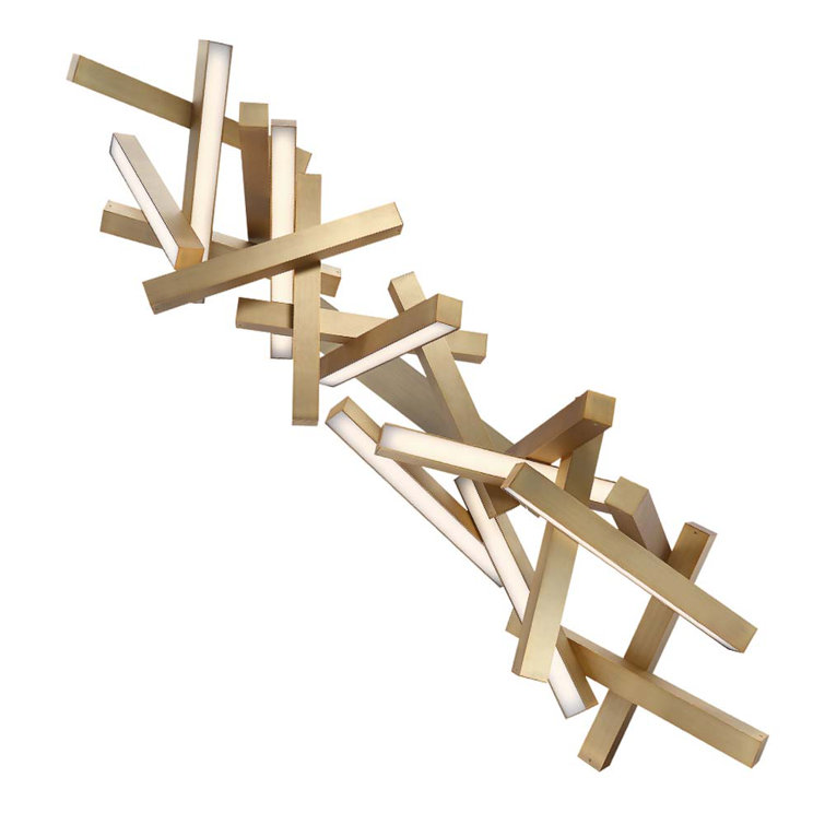 Elegant Aged Brass 19-Light LED Chandelier with White Acrylic Diffuser