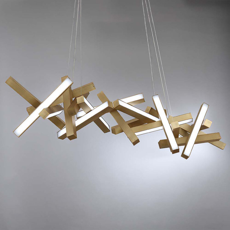 Elegant Aged Brass 19-Light LED Chandelier with White Acrylic Diffuser