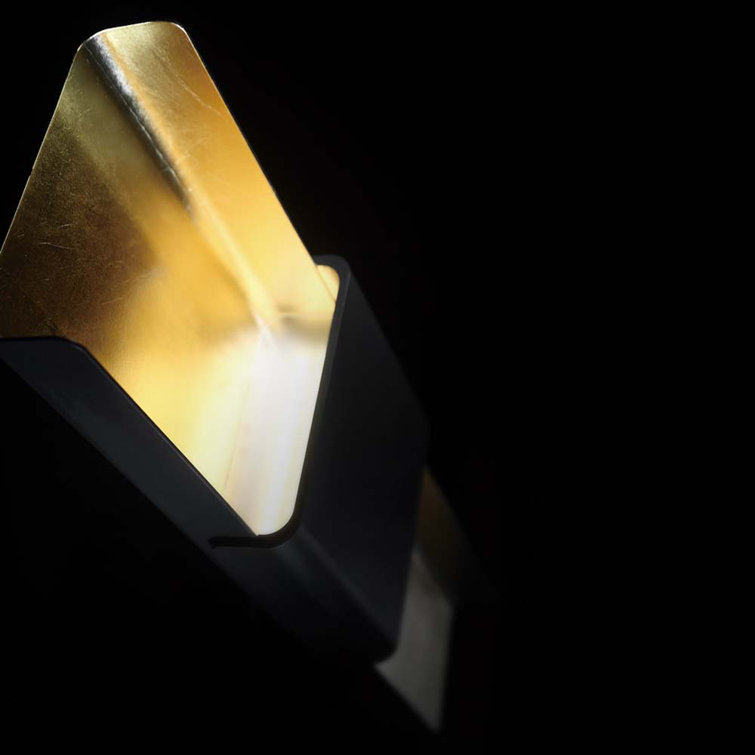 Tribeca Bronze Gold Leaf Dimmable LED Sconce with Sanded Glass
