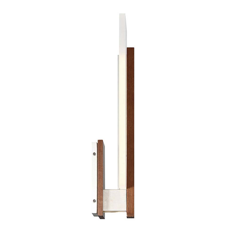 Elegant Dark Walnut Wood LED Sconce with Sanded Acrylic Diffuser