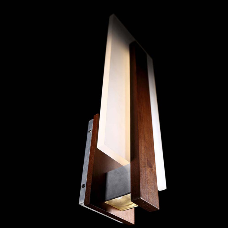 Elegant Dark Walnut Wood LED Sconce with Sanded Acrylic Diffuser