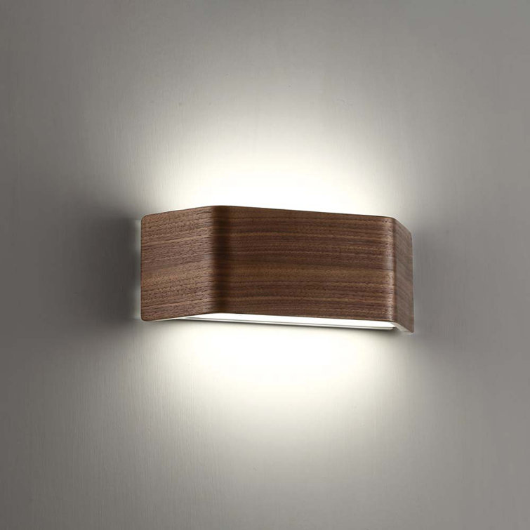 Dark Walnut LED Wall Sconce with White Diffuser