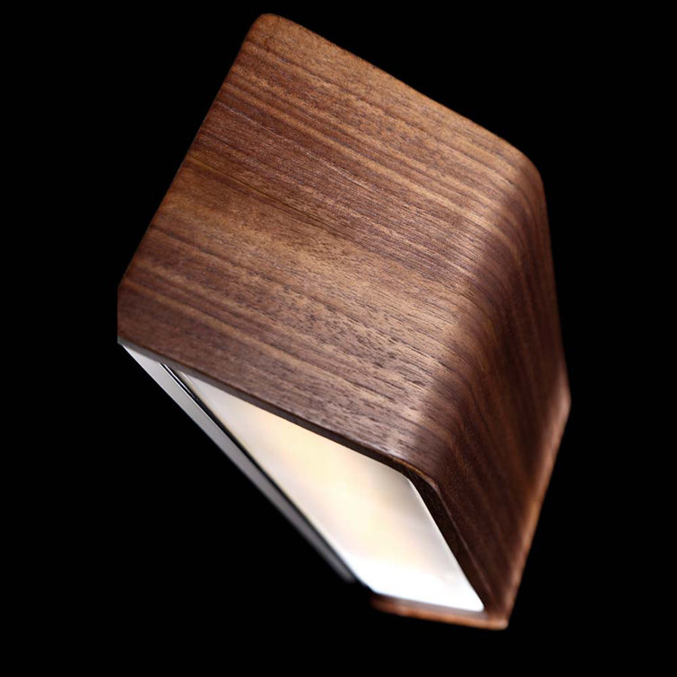 Dark Walnut LED Wall Sconce with White Diffuser