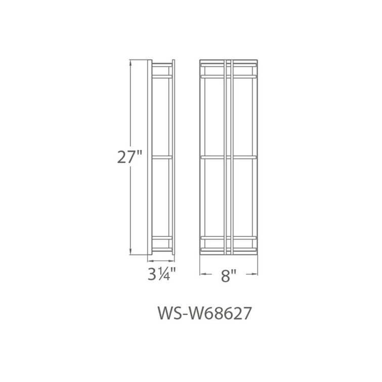 Black Steel 27" Dimmable Direct Wired Sconce