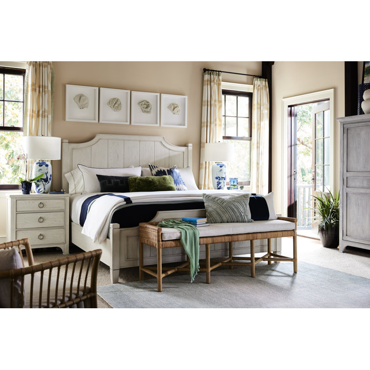 Cream Coastal 3-Drawer Oak Veneer Nightstand
