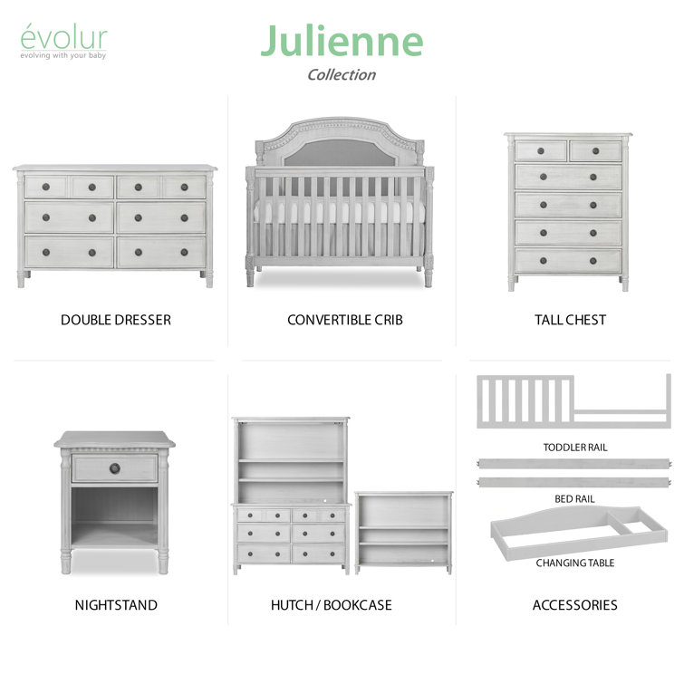 Elegant Antique Grey Mist Double Dresser with Dovetail Drawers