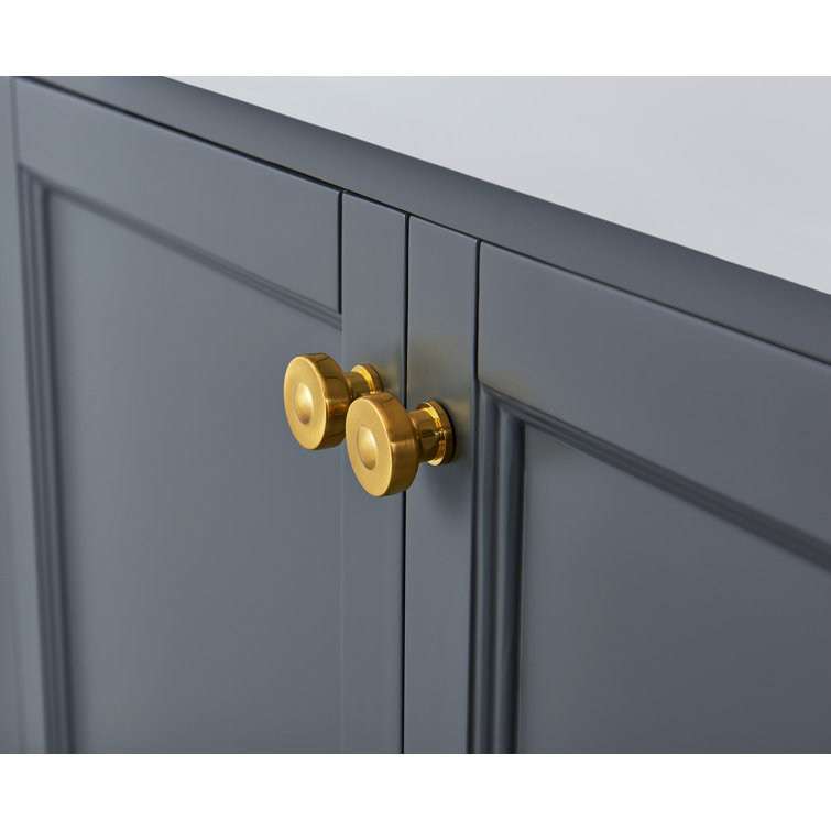 Adeline 48'' Gray Vanity with Marble Top and Gold Hardware