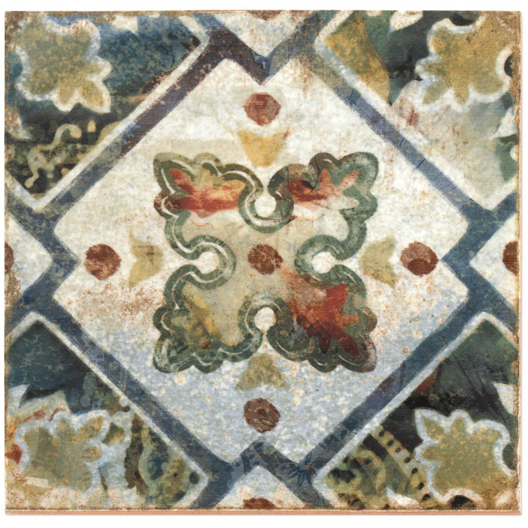Angela Harris Multicolor 8x8 Polished Ceramic Wall Tile