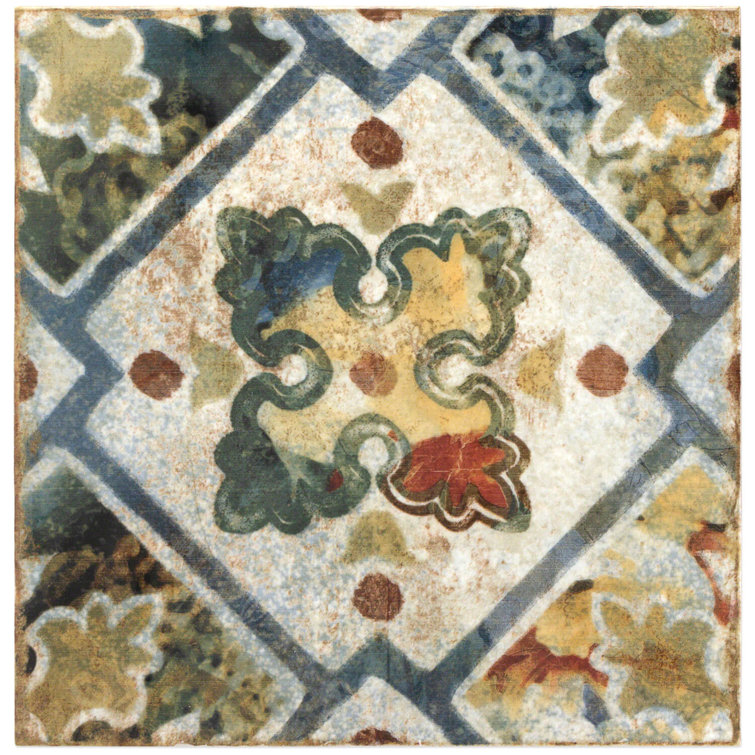 Angela Harris Multicolor 8x8 Polished Ceramic Wall Tile