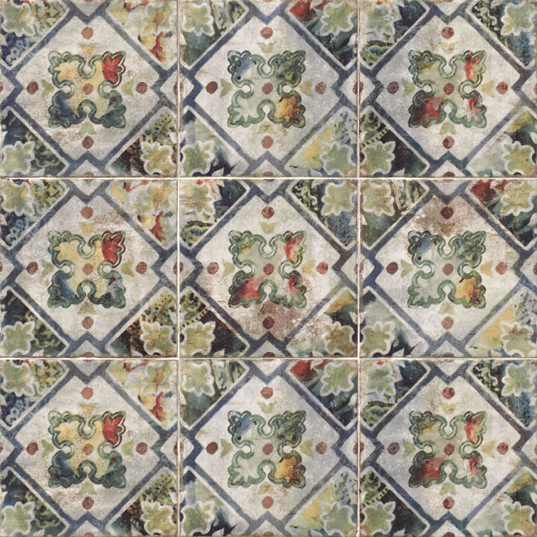 Angela Harris Multicolor 8x8 Polished Ceramic Wall Tile