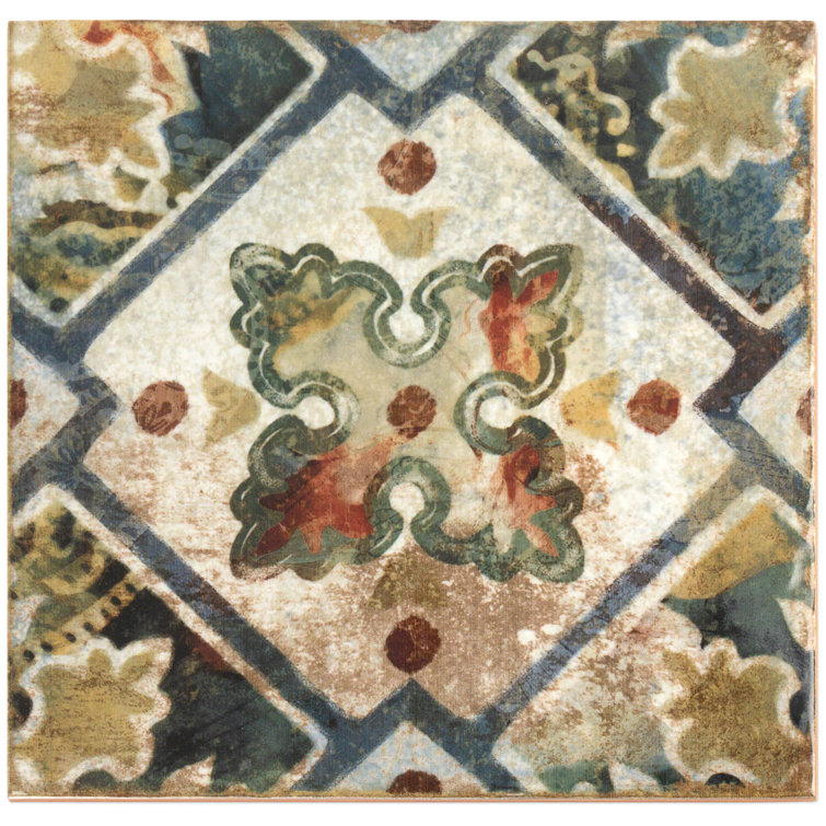 Angela Harris Multicolor 8x8 Polished Ceramic Wall Tile