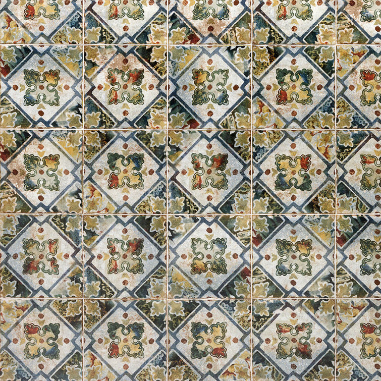 Angela Harris Multicolor 8x8 Polished Ceramic Wall Tile