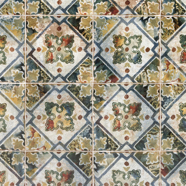 Angela Harris Multicolor 8x8 Polished Ceramic Wall Tile