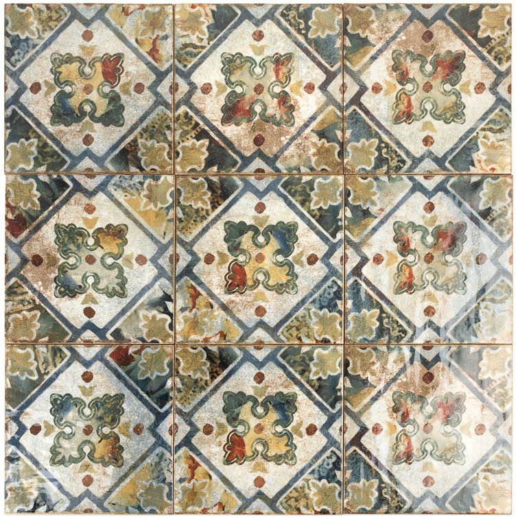 Angela Harris Multicolor 8x8 Polished Ceramic Wall Tile