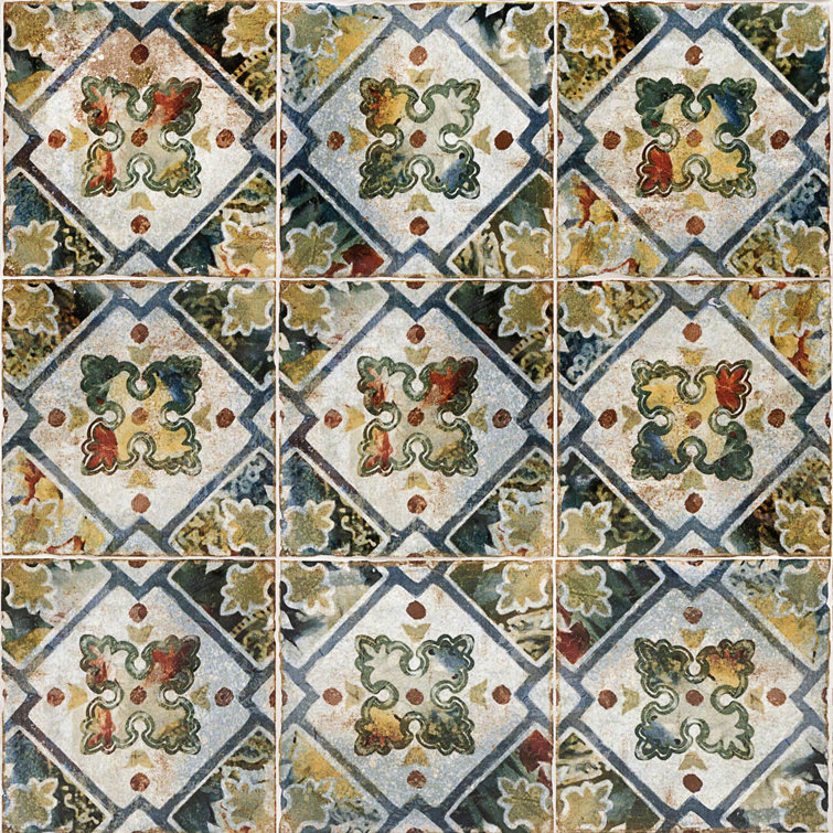 Angela Harris Multicolor 8x8 Polished Ceramic Wall Tile
