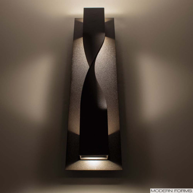 Bronze Twist LED Outdoor Wall Light with White Diffuser