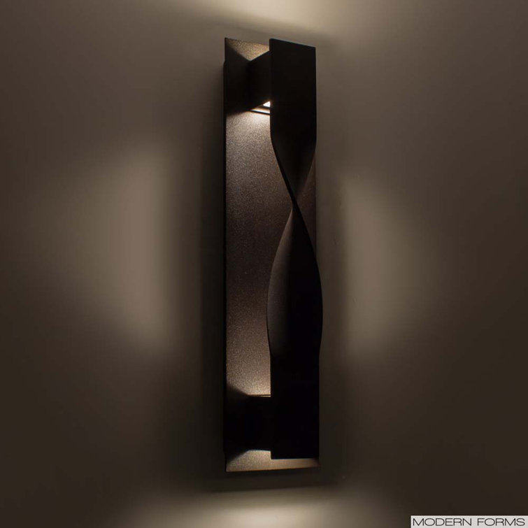 Bronze Twist LED Outdoor Wall Light with White Diffuser