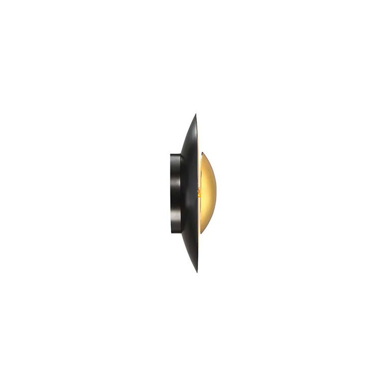 Energizing Gold Leaf LED Wall Sconce with White Diffuser Glass