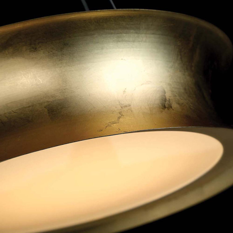 Tango Luxe Gold Leaf LED Drum Pendant Light - 20"