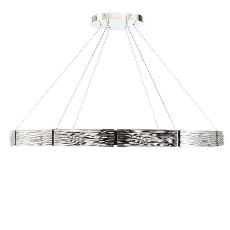 Zelda Polished Nickel 12-Light LED Wagon Wheel Chandelier with Opal Glass
