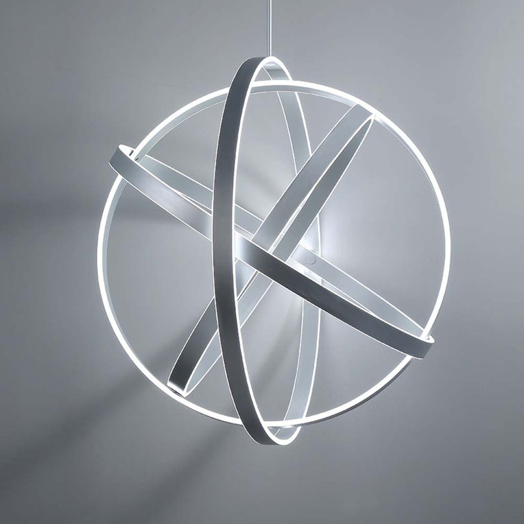 Kinetic Titanium LED Chandelier with Adjustable Edge-Lit Panels