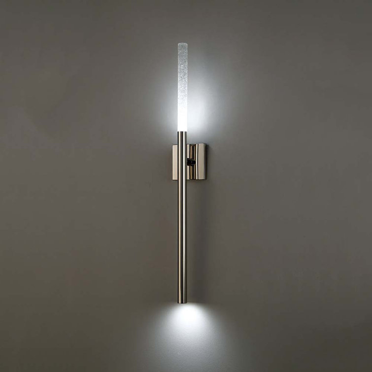 Polished Nickel 32" LED Wall Sconce with Clear Glass