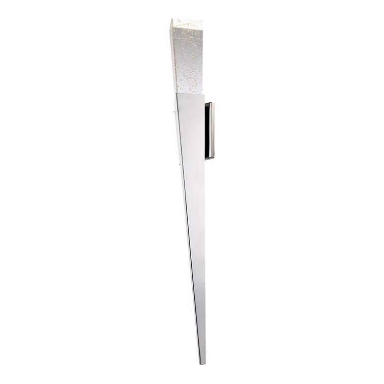 Polished Nickel LED Wall Sconce with Clear Seeded Glass
