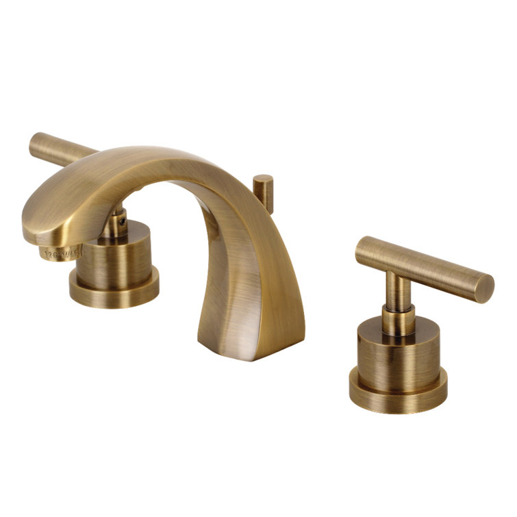 Manhattan 8-Inch Antique Brass Widespread Bathroom Faucet