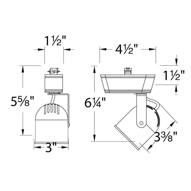 White Adjustable Low Voltage Track Head Light