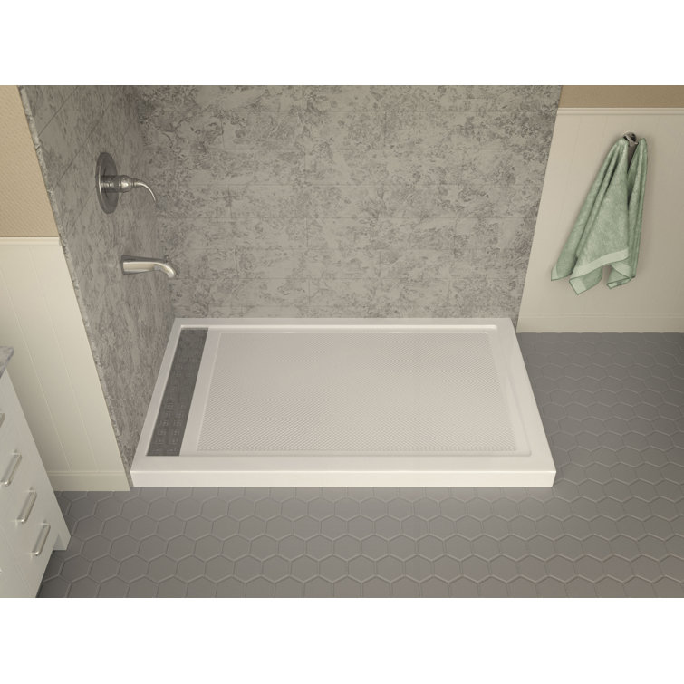 Field Series 60'' White Acrylic Double Threshold Shower Base