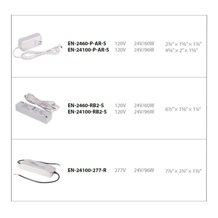 White 96W 24V Electronic Transformer with Enclosure