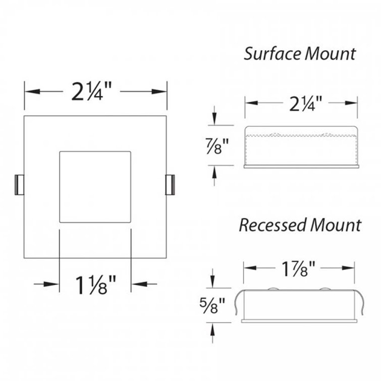 Black Square LED Button Light for Cabinets and Displays