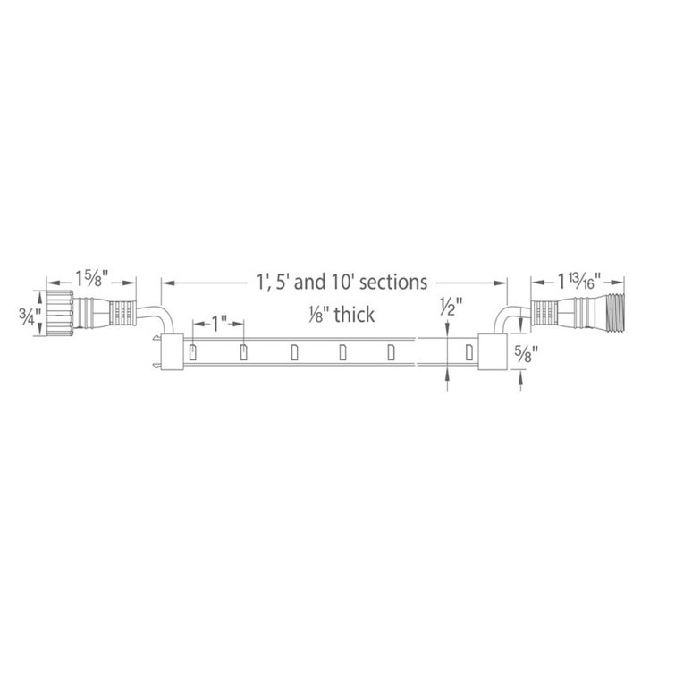 Flexible Silicone 60'' Black LED Under Cabinet Tape Light
