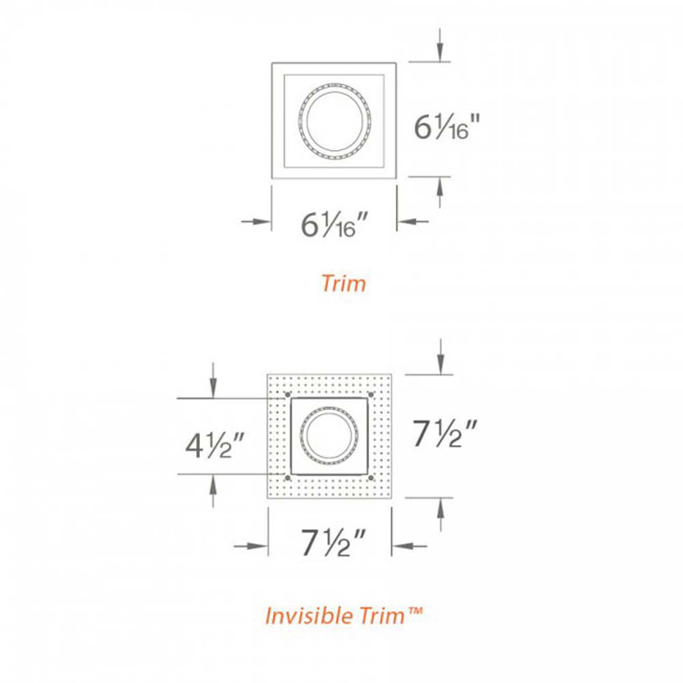 Precision Black Aluminum 10.75" LED Recessed Lighting Trim