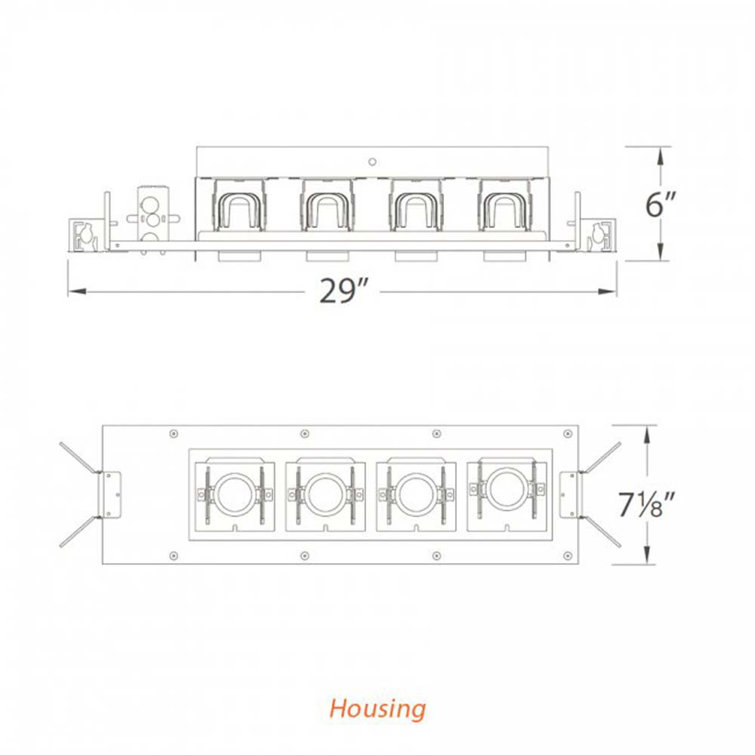 Black Aluminum 27.88" LED Energy Star Recessed Lighting Kit