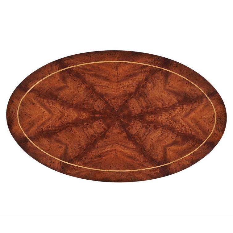 Light Antique Mahogany Round Solid Wood End Table