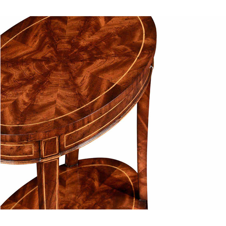 Light Antique Mahogany Round Solid Wood End Table