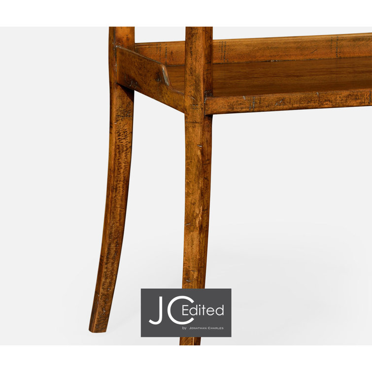 Country Farmhouse Walnut Tall Etagere Bookcase