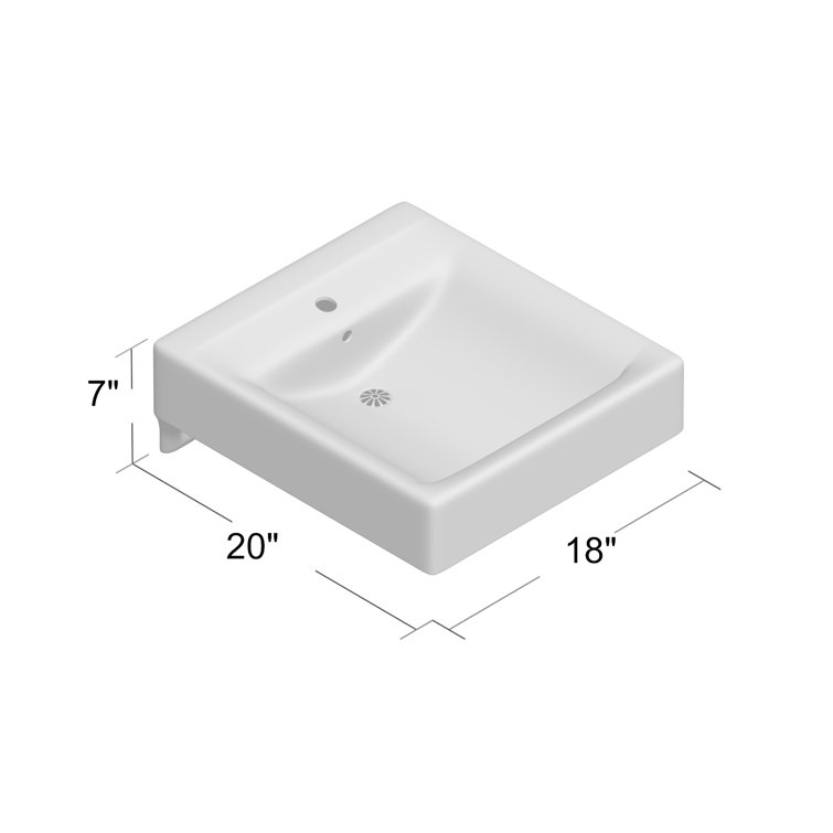 Soho 20" White Ceramic Wall-Mount Bathroom Sink