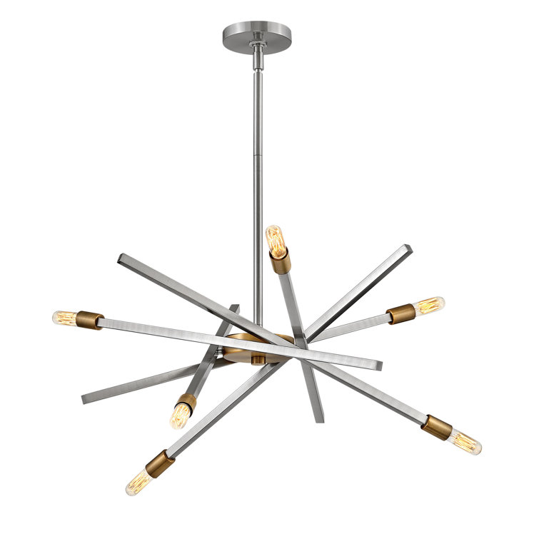Mini Brushed Nickel 6-Light Sputnik Chandelier
